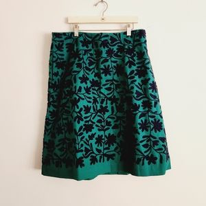 Boden Embroidered A Line Skirt